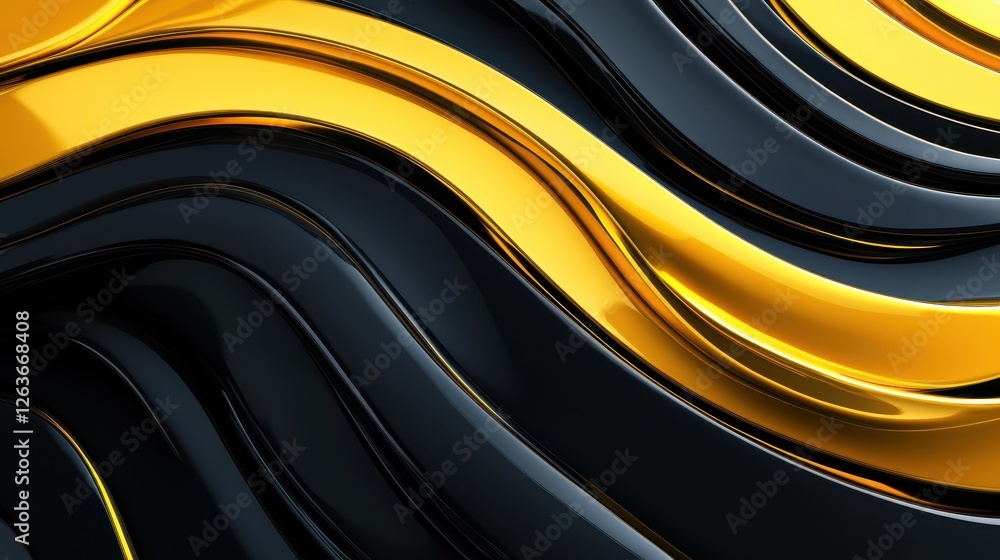 Poster yellow line waves abstract background modern flowing lines futuristic tech concept suitable various 
