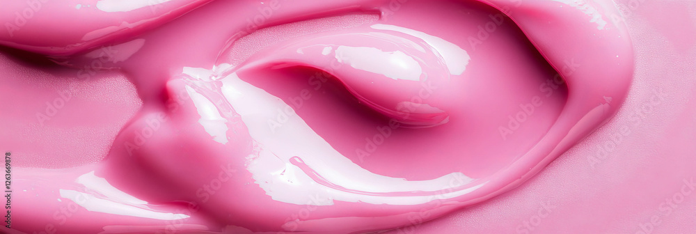Poster texture of smooth translucent pink gel with subtle reflections on a flat surface