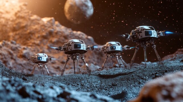 Alien Exploration: Robotic Probes on a Desolate Planet