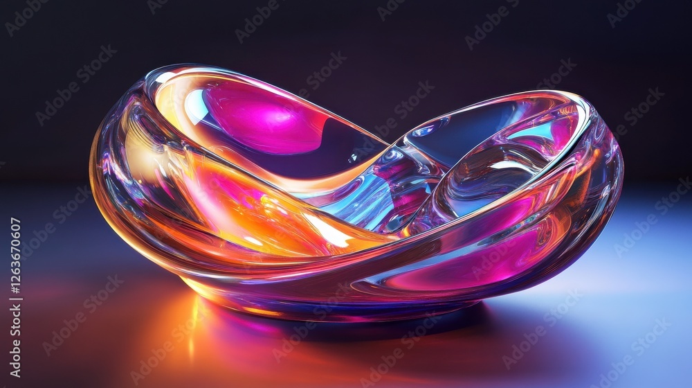 Aufkleber 3d render abstract futuristic dynamic curvy motion colorful neon texture background