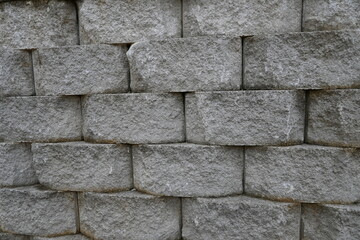 Wall with gray paving stones