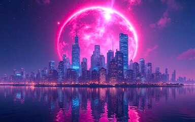 new york city skyline at night