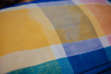 Wool blanket with square pattern