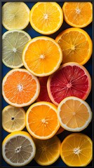 Obraz premium A colorful image of oranges and lemons arranged in a pattern