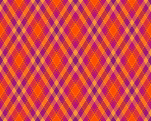 Argyle pattern of geometric rhombus. Harlequin check wallpaper design. Classic diamond shaped textile material for web background, print fabric clothing, sweater, wrapping paper, gift card, invitation