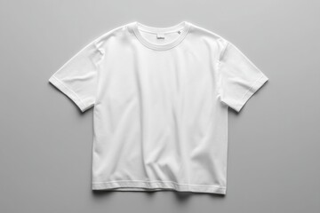 White t-shirt on neutral gray background. Neural network AI generated