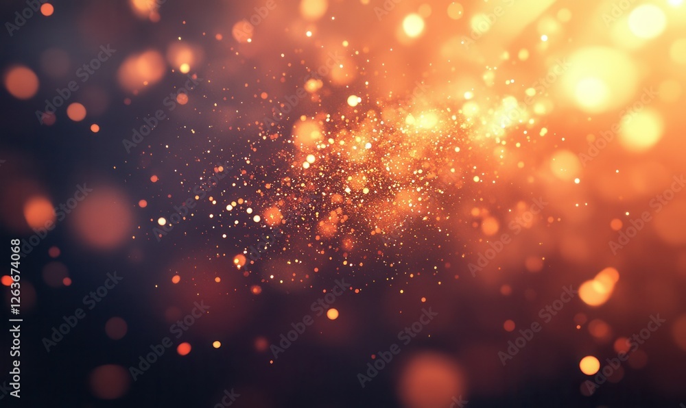 Poster dynamic explosion with fiery sparks on a blurred background.
