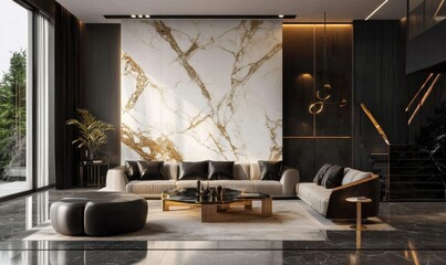 Elegant marble surface with golden veins creating a luxurious aesthetic appeal