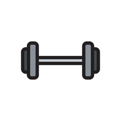 Illustration of barbell flat icon design. Gym and fitness item equipment vector design illustration. 