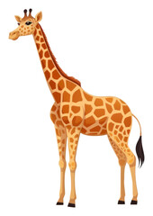 Obraz premium PNG Giraffe wildlife cartoon animal.