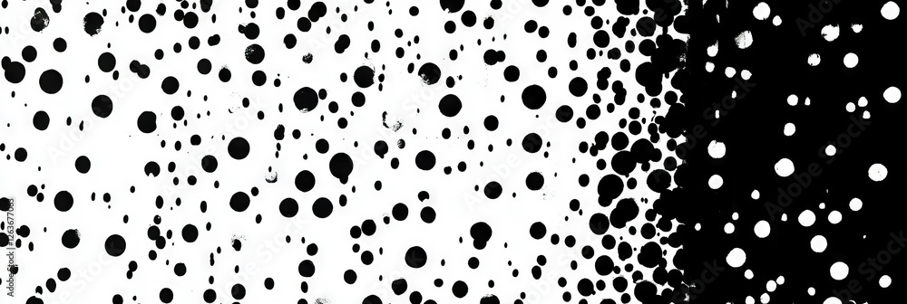 Aufkleber mottled black and white texture with dense dots and shadows creates a dynamic visual chaos