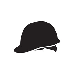 Silhouette vector of construction helmet flat icon design illustration. 