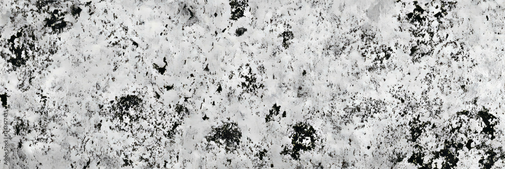 Poster mottled black and white texture creating dense patterns and shadows in striking contrast