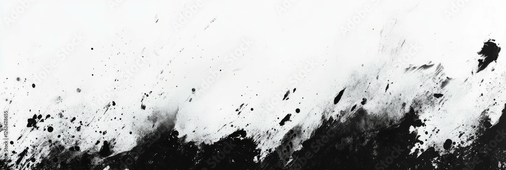 Poster mottled black and white texture with fine spots and subtle contrast creating a chaotic design