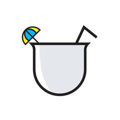 Juice flat icon vector design illustration. Summer drink theme icon vector design illustration. 