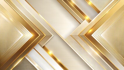 Obraz premium Abstract Gold and White Geometric Background