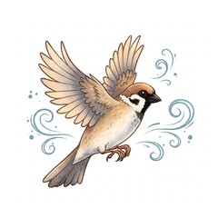 Obraz premium Smiling Cartoon Bird