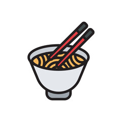 mortar and pestle vector design. Mie, spagetti, noodles vector icon. Asian food icon design illustration. 