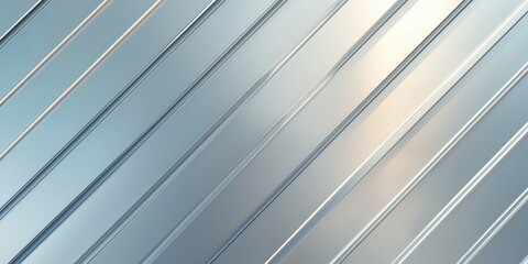 Fototapeta premium Metallic diagonal lines create a sleek and modern design in this reflective surface with a cool color palette