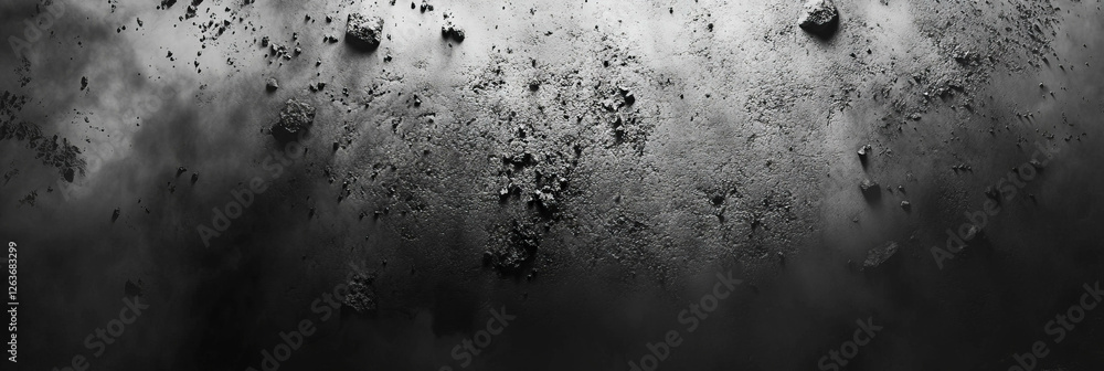 Poster mottled grayscale texture with scattered patches and varied sizes in artistic composition