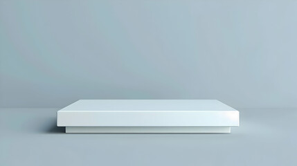 Minimalistic white display platform on a soft gray background, ideal for showcasing products