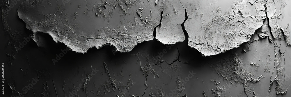 Poster intricate texture of mottled grayscale revealing deep shadows and sharp points