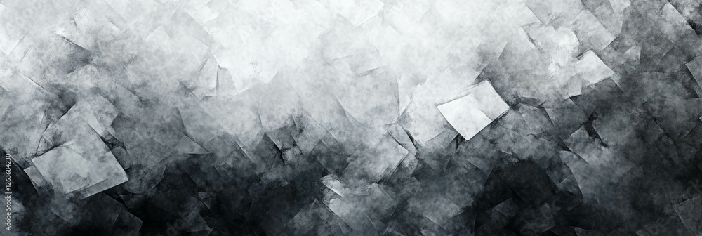Poster mottled grayscale texture with sharp irregular edges and light highlights in a chaotic pattern