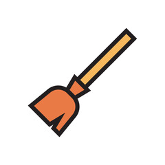 vector illustration of a broom icon design. House keeping, housework, gardening tool icon vector design illustration. 