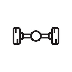 Simple line icon of car chassis vector design. Automotive industry parts line icon vector design. 