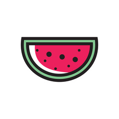 watermelon vector illustration. Slice watermelon, fresh fruit vector design illustration. 
