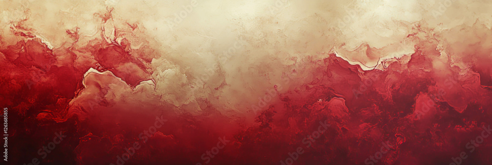 Poster mottled red and beige texture with soft light creating an inviting atmosphere