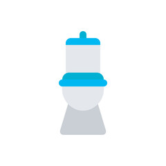Vector illustration of toilet flat icon design. Bathroom item equipment, bathroom furniture icon vector design illustration. 