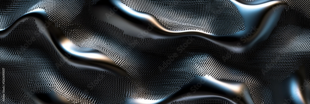 Poster texture of nylon mesh and corrugated steel creating a dynamic visual surface