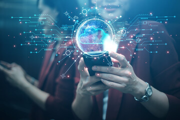 cloud technology concept Global network of metaverse systems exchange of information global business Megatrends on the Internet for Telecommunication	