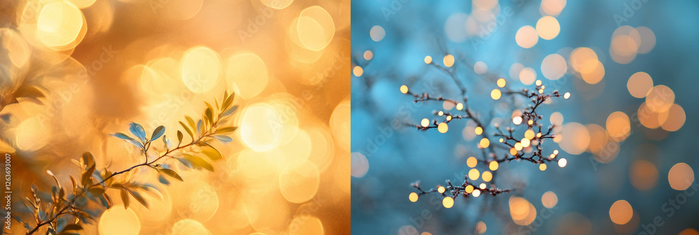 Poster organic bokeh texture with flowing lines and soft shimmer in warm and cool hues