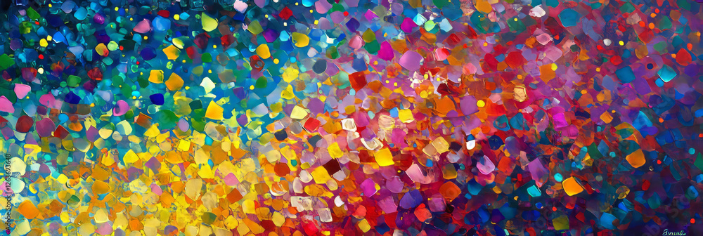 Poster vibrant bokeh texture showcasing colorful overlapping light patterns in chaotic harmony