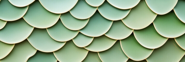 Fototapeta premium Overlapping circles create a textured pattern in soft shades of green with a smooth finish
