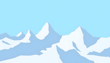 Mountain landscape with snow-capped peaks against blue sky