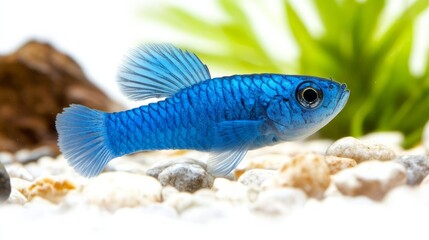 A Devils Hole pupfish isolated on a white background