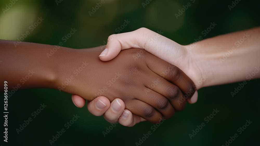 Poster intertwined hands symbolizing unity and connection