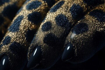 Fototapeta premium Highly detailed macro photography of spotted leopard skin texture