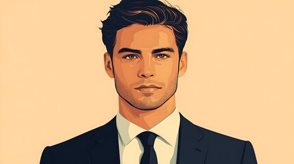 Portrait of a handsome man in a suit, looking directly at the camera.