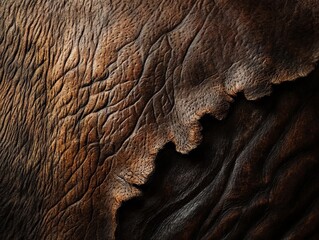 Detailed macro photos capturing intricate bison skin patterns in soft light