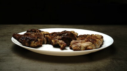 Freshly cooked steak, sliced into juicy pieces with a perfect sear. Tender, flavorful, and mouthwatering—ideal for culinary and food projects!
