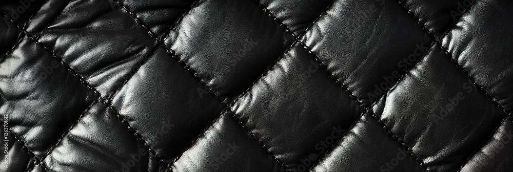 Poster quilted texture featuring diamond padded pattern with diagonal stitching in dark color
