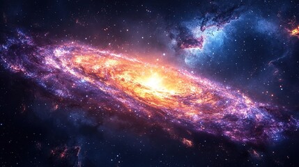 Obraz premium Exploring the mysteries of a celestial galaxy outer space digital art cosmic environment wide angle astronomical concepts