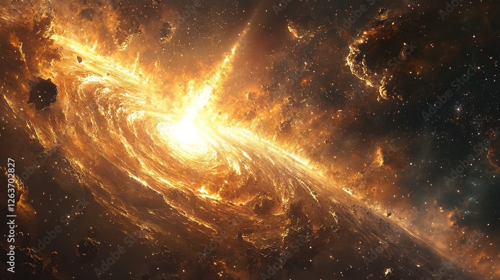 Canvas Prints cosmic explosion of a distant galaxy outer space digital art celestial environment vibrant viewpoint