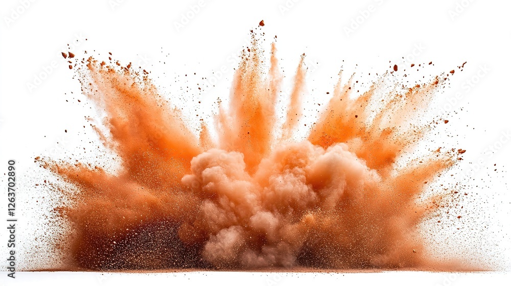 Poster explosive orange fireball detonation studio background high-definition image dynamic environment clo
