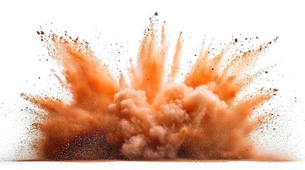Explosive orange fireball detonation studio background high-definition image dynamic environment close-up view visual impact