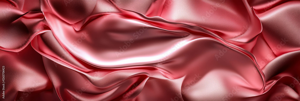 Poster shimmering pink rose gel with a viscous flow and deep sparkling texture